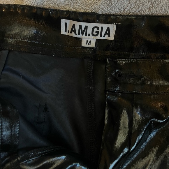 I AM GIA cut out black leather perri pants size medium - Picture 4 of 6